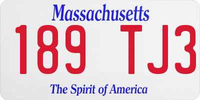 MA license plate 189TJ3