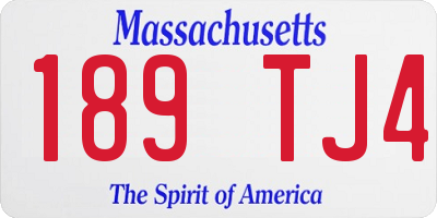 MA license plate 189TJ4