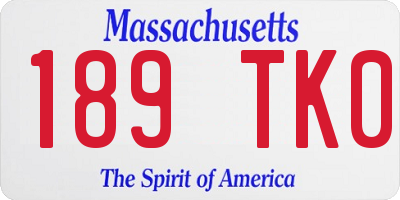 MA license plate 189TK0