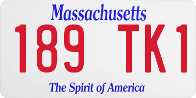 MA license plate 189TK1