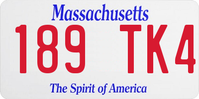 MA license plate 189TK4