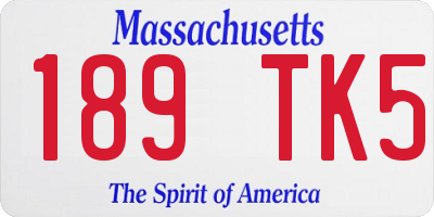 MA license plate 189TK5