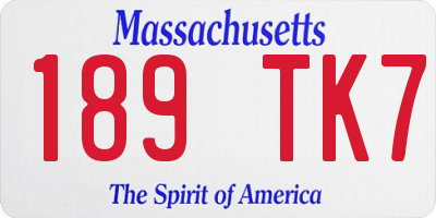 MA license plate 189TK7