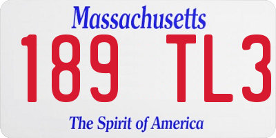 MA license plate 189TL3