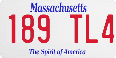 MA license plate 189TL4
