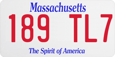 MA license plate 189TL7