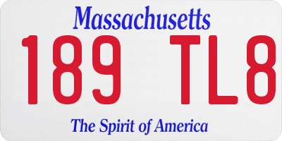 MA license plate 189TL8