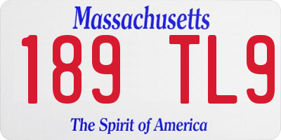 MA license plate 189TL9