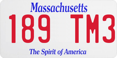 MA license plate 189TM3