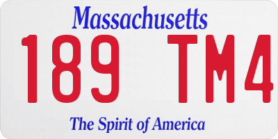 MA license plate 189TM4