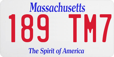 MA license plate 189TM7