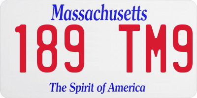 MA license plate 189TM9