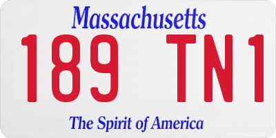 MA license plate 189TN1