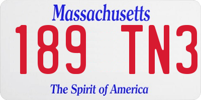 MA license plate 189TN3