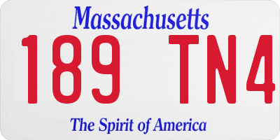 MA license plate 189TN4