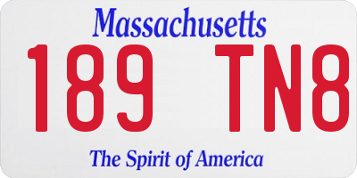MA license plate 189TN8