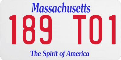 MA license plate 189TO1