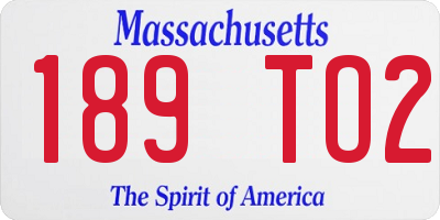 MA license plate 189TO2