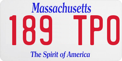 MA license plate 189TP0