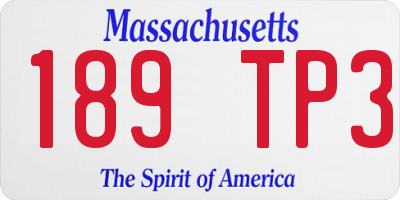 MA license plate 189TP3