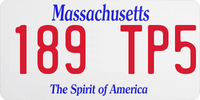 MA license plate 189TP5