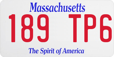 MA license plate 189TP6