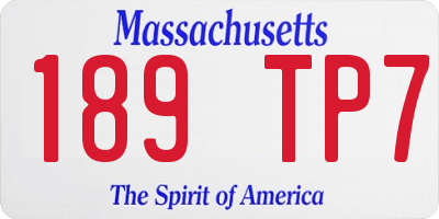 MA license plate 189TP7
