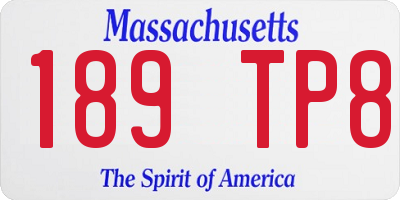 MA license plate 189TP8