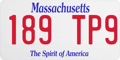 MA license plate 189TP9