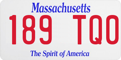 MA license plate 189TQ0