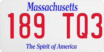 MA license plate 189TQ3