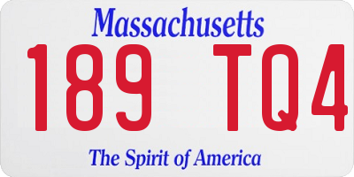 MA license plate 189TQ4