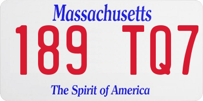 MA license plate 189TQ7