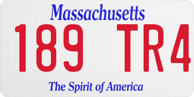 MA license plate 189TR4