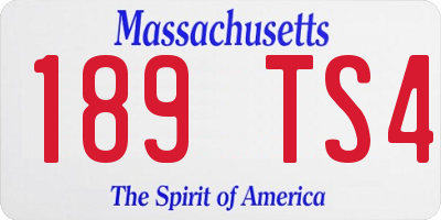 MA license plate 189TS4