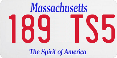 MA license plate 189TS5