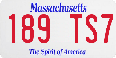 MA license plate 189TS7