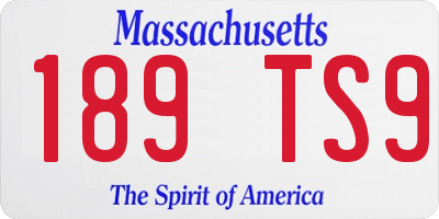 MA license plate 189TS9