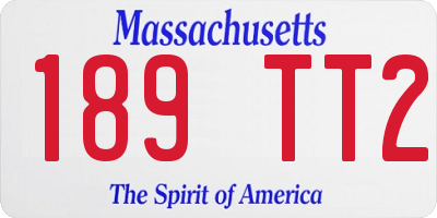 MA license plate 189TT2