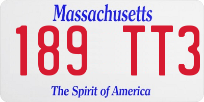 MA license plate 189TT3