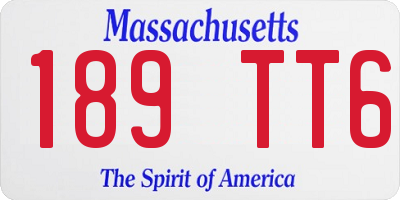 MA license plate 189TT6