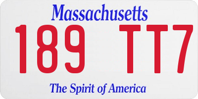 MA license plate 189TT7