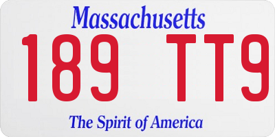 MA license plate 189TT9