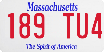 MA license plate 189TU4