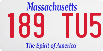 MA license plate 189TU5