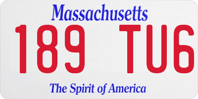 MA license plate 189TU6