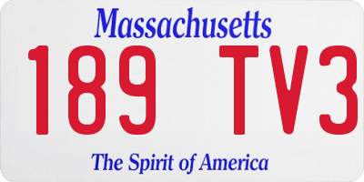 MA license plate 189TV3