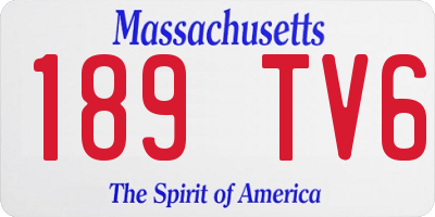 MA license plate 189TV6