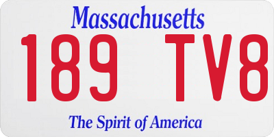 MA license plate 189TV8
