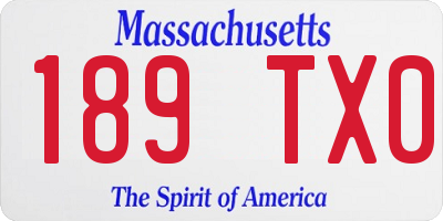 MA license plate 189TX0